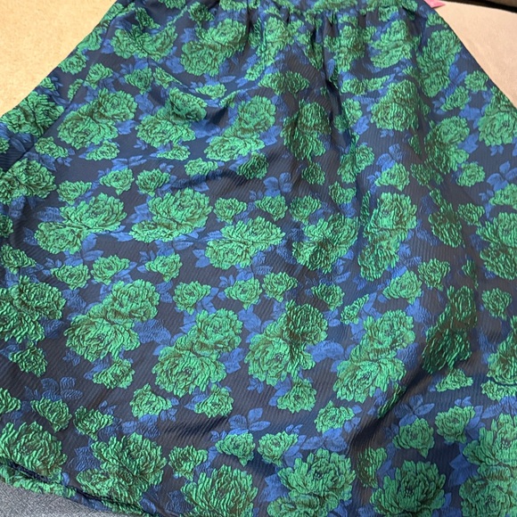 Anthropologie Sunday in Brooklyn Blue and Green Floral A-Line Skirt Size M - Picture 8 of 13